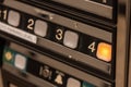 Elevator Control Panel with Illuminated 4th Floor Button Royalty Free Stock Photo