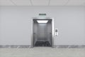 The elevator in the corridor, 3d rendering Royalty Free Stock Photo