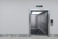 The elevator in the corridor, 3d rendering Royalty Free Stock Photo