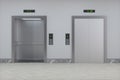 The elevator in the corridor, 3d rendering Royalty Free Stock Photo