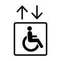 Elevator for disable sign with arrows