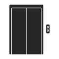 Elevator door vector icon.Black vector icon isolated on white background elevator door . Royalty Free Stock Photo