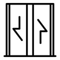 Elevator doors with arrows icon, outline style