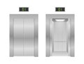 Elevator doors. Closing and opening lift metallic in office building. Vector stock illustration Royalty Free Stock Photo