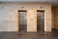 Elevator doors in lobby