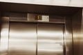 Closed door of the lift. Elevator on the first floor. Royalty Free Stock Photo