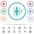 Elevator flat color icons in circle shape outlines
