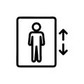 Elevator and human icon vector. Isolated contour symbol illustration