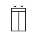 Elevator icon. Elevator doors with arrows icon. Vector illustration. Eps 10.