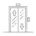 Elevator icon. Lift outline illustration. Interior of hotel lobby. Vector Royalty Free Stock Photo