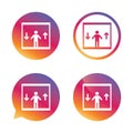 Elevator icon. Person symbol with up down arrows. Royalty Free Stock Photo