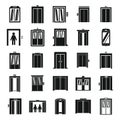 Elevator icons set, simple style