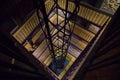 Elevator inside of Prague Astronomical Clock tower in Czech republic Royalty Free Stock Photo