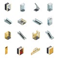 Elevator Isometric Elements Set