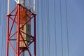 Elevator lift on radio transmitter tower Liblice, Czech republic Royalty Free Stock Photo