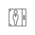 Elevator line icon, outline vector sign, linear pictogram isolated on white