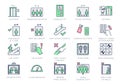 Elevator line icons. Vector illustration included icon - service lift, parking, disabled cabin, security camera, access