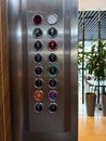 Elevator panel with numbered floor buttons. Technology, navigation, and public service reflecting accessibility, urban Royalty Free Stock Photo