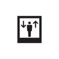 Elevator people black icon design. Vector illustration. Royalty Free Stock Photo