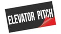 ELEVATOR PITCH text on black red sticker stamp
