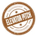 ELEVATOR PITCH text on brown round grungy stamp