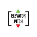 Elevator pitch text icon. Clipart image