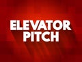 Elevator Pitch text quote, concept background