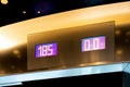 Elevator screen show floor numbers Royalty Free Stock Photo