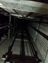elevator shaft corridor photographed with a 48 megapixel camera from a smartphone
