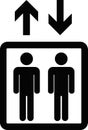 Elevator sign black icon