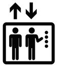 Elevator sign black icon