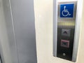 Elevator with sign for disable people Royalty Free Stock Photo