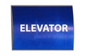 Elevator Sign isolated blue metal