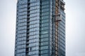 Elevator on a skyscraper construction site in downtown Montreal, Quebec. Royalty Free Stock Photo