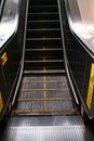 Elevator stairs lift with yellow stripe Royalty Free Stock Photo