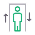 Elevator thin color line vector icon
