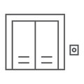 Elevator thin line icon, real estate and home