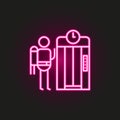 Elevator, Traveler neon style icon. Simple thin line, outline vector of travel icons for ui and ux, website or mobile application