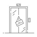 Elevator under constructionicon. Lift out of order. Outline illustration. Vector