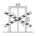 Elevator under constructionicon. Lift out of order. Outline illustration. Vector