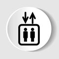 Elevator vector icon, round button for web design and mobile apps Royalty Free Stock Photo