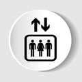 Elevator vector icon, round button for web design and mobile apps Royalty Free Stock Photo