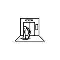 in elevator, vomiting icon. Element of situation in elevator icon. Premium quality graphic design icon. Signs and symbols