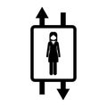 elevator with woman inside icon Royalty Free Stock Photo