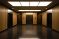 Elevators Stand Ready in Building Lobby with Modern Design and Warm Lighting Architecture Royalty Free Stock Photo