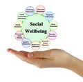 Components of Social Wellbeing Royalty Free Stock Photo