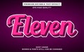Eleven editable text effect