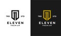 Eleven Initial number 11 icon design logo minimal