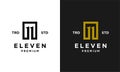 Eleven Initial number 11 icon design logo minimal
