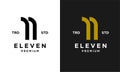 Eleven Initial number 11 icon design logo minimal